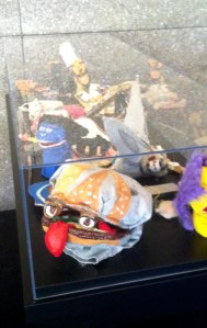 Monster Burger looks out at diners in the Carnegie Cafe.  