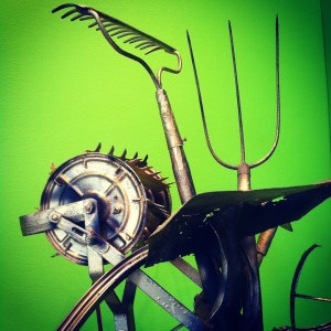 Detail of sculpture by Jim Rettinger. 