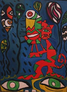 Kitty Storm, acrylic on canvas, Steve Smith.  