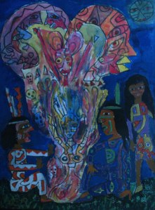 The Visions, mixed media on paper by Steve Smith.