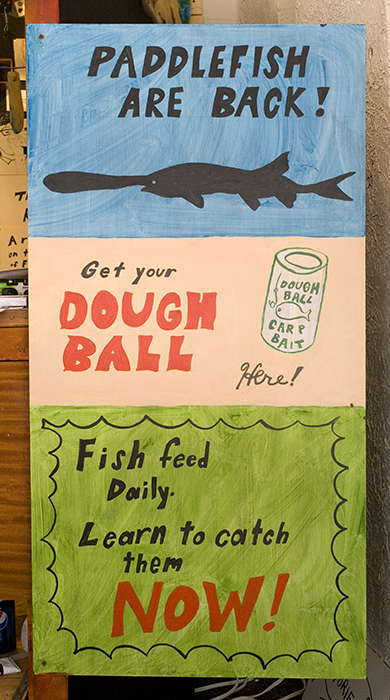 Signs in Bait & Tackle.