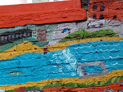 Mural Detail, Fishing on the Allegheny.  