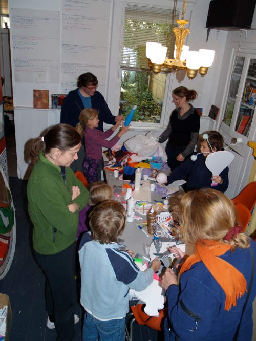 Family puppet making day was part of the Black Sheep Puppet Festival.  