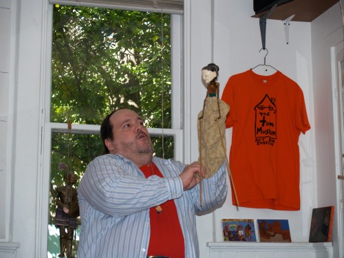 Pittsburgh puppeteer Gregory Knipling performs during puppet month.  