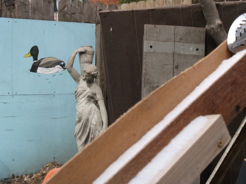 Detail of backyard in winter.