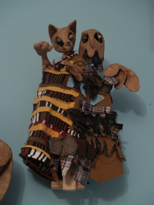 Puppet by Diana Vencius on display during puppet month.  