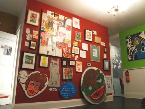 Sketches, paintings and collages.  