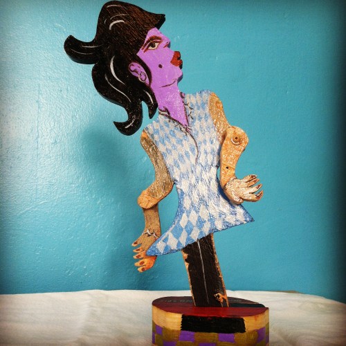 Dancing puppet will be available at the Out of Hand art auction.  