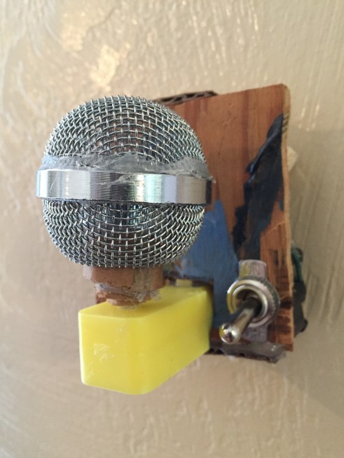 ON/OFF, Found object assemblage. (sphere rotates when switch is turned on). 2015