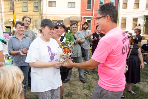 Hyla Willis accepting the second place trophy. It was a very close contest!